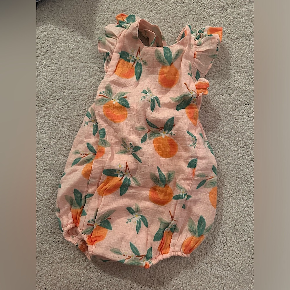 NWT Angel dear baby girl romper - peaches